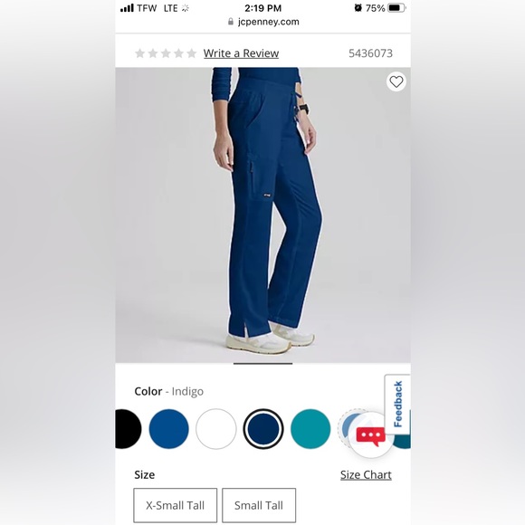 Greys anatomy indigo blue (navy) scrub pants, fit like XSP, #4277 - Picture 4 of 9